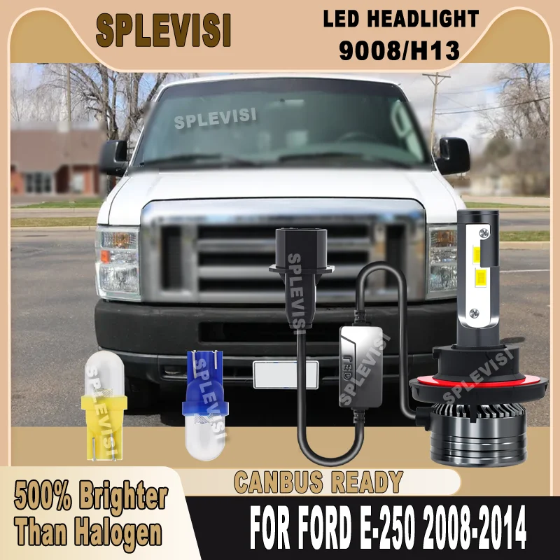 

50000 часов с быстрым рассеиванием тепла, подходит для 99% автомобилей, готовые светодиодные фары Canbus для Ford E-250 2008 2009 2010 2011 2012 2013 2014