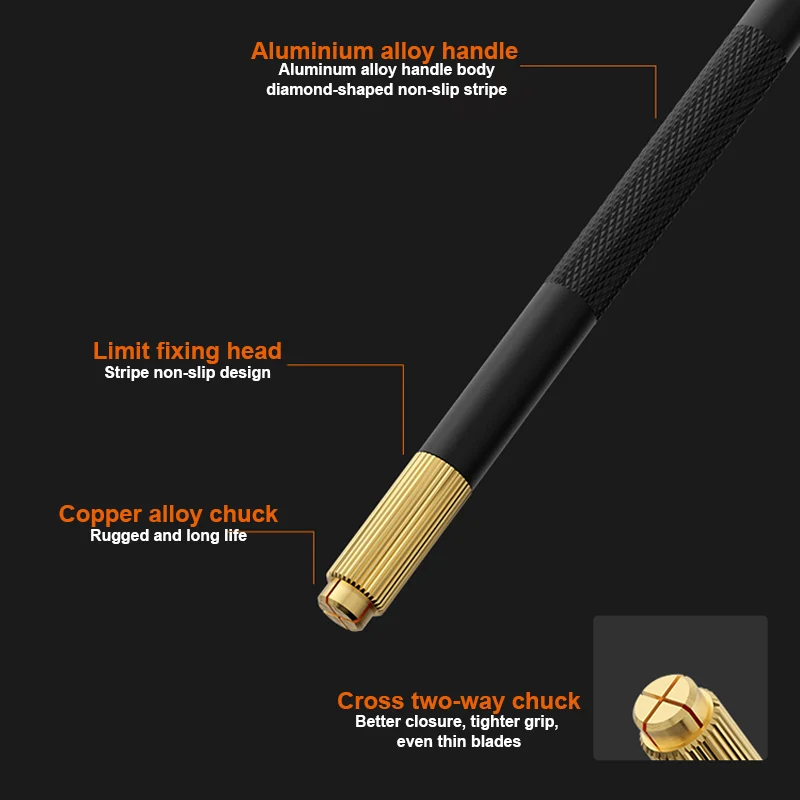 AMAOE-mango de cuchillo de cabeza doble/única para mantenimiento de teléfono móvil, Portabrocas de cobre, vástago de hoja de aleación de aluminio, A1S A2S