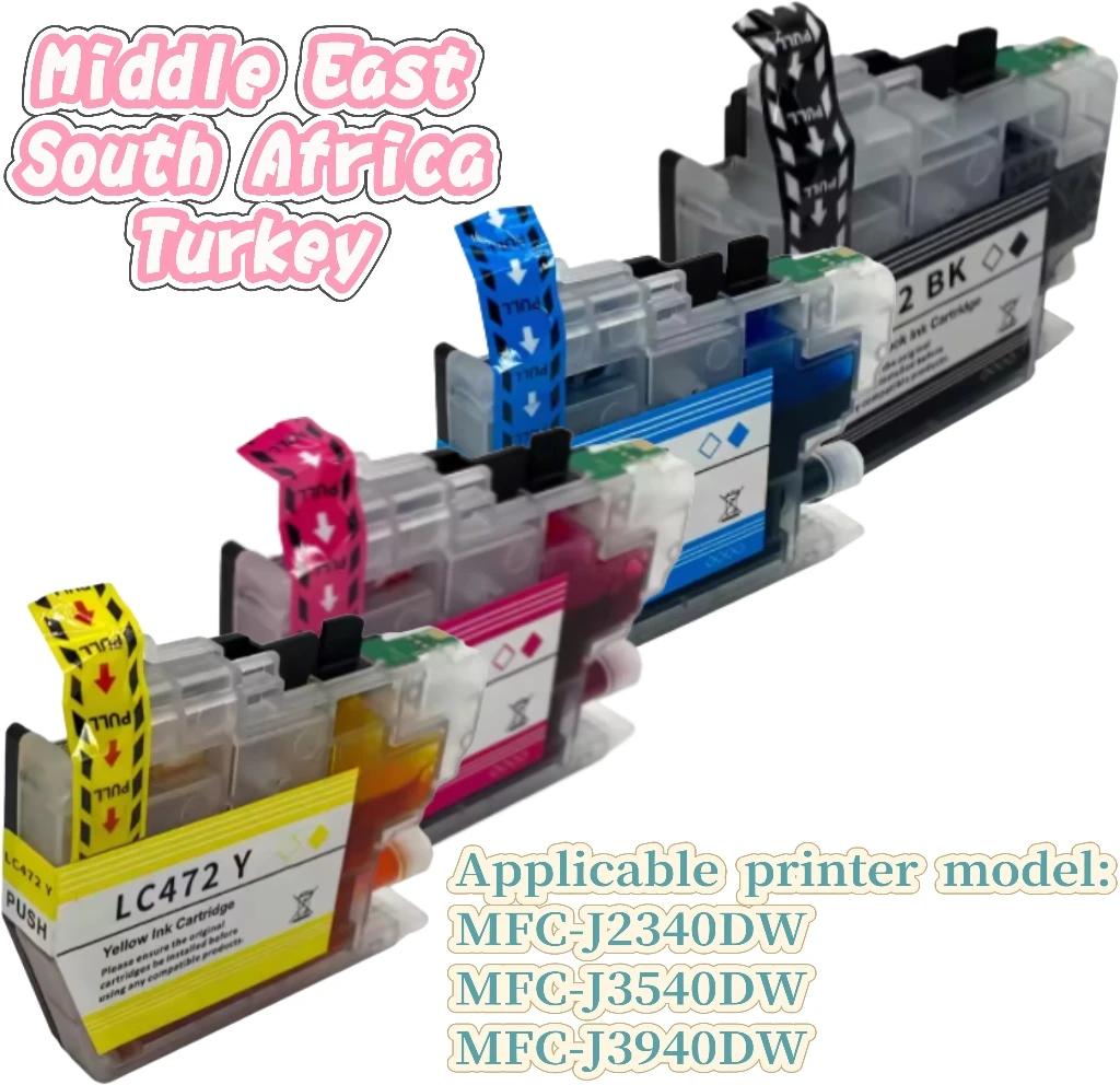 

Africa LC472XL LC472 Compatible Ink Cartridge With Chip For Brother MFC-J2340DW MFC-J3540DW MFC-J3940 Printers