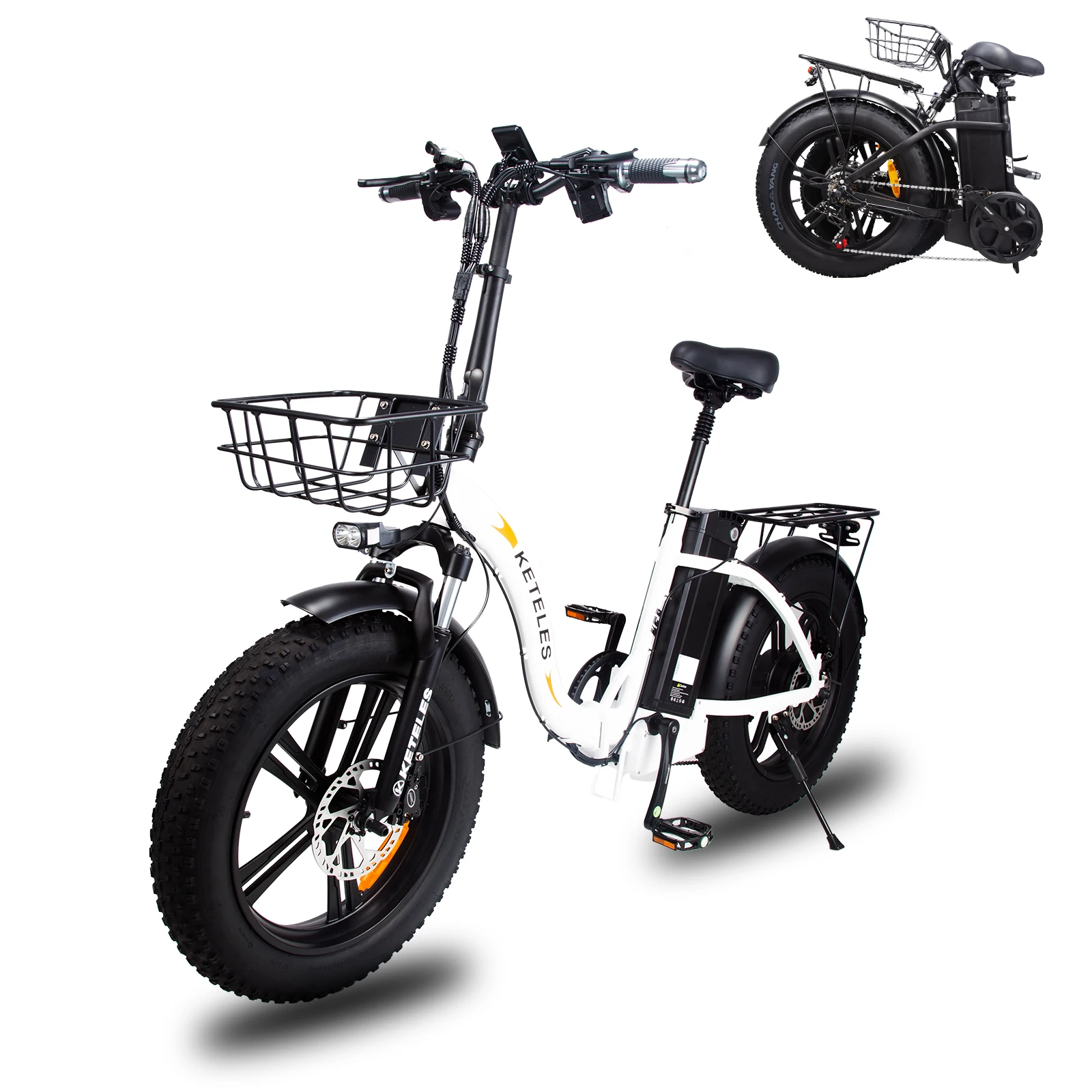 Single Motor 1000w 17.5ah Electric Folding Bicycle KF9 KETELES Mini 7 Speed Ebike For Women