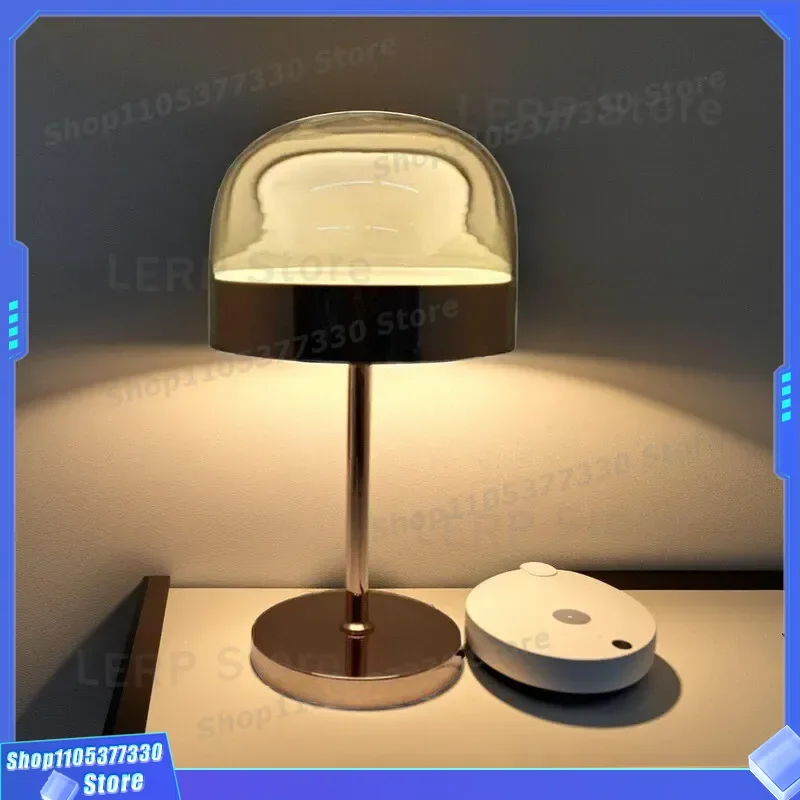 Modern Nordic Glass Table Lamp Creative Personality Bedside Light Luxury Warm Color Vertical Desk Lamp For Bedroom Study