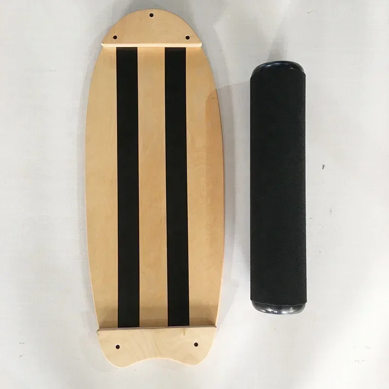 The most popular fitness maple Fish shaped  balance board healthy core balance and waist training wooden balance board