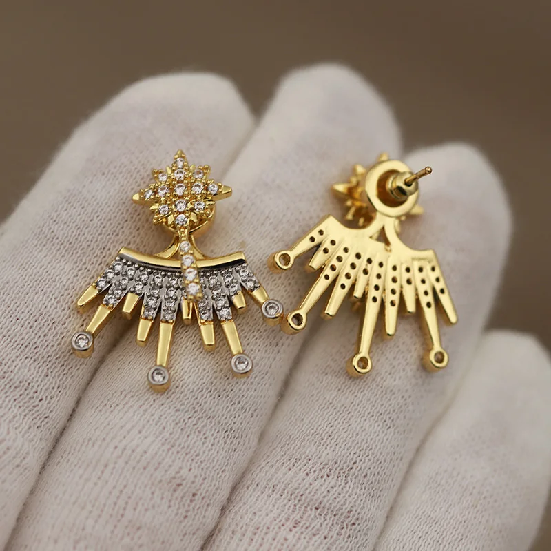 New Sight Design Zirconia Star Stud Earrings for Women Fashion Brand Jewelry Delicate Crystal Earrings Gift