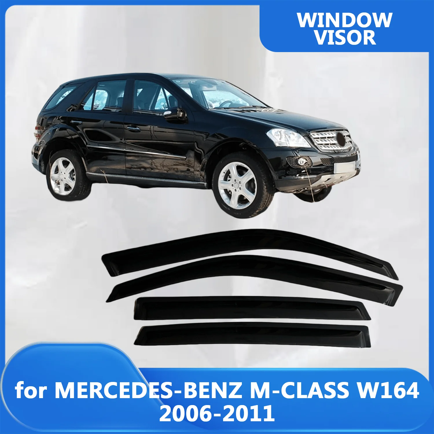 

Window Visor for MERCEDES-BENZ M-CLASS W164 2006 2007 2008 2009 2010 2011 Wind Deflectors Rain Guards Door Visor Vent