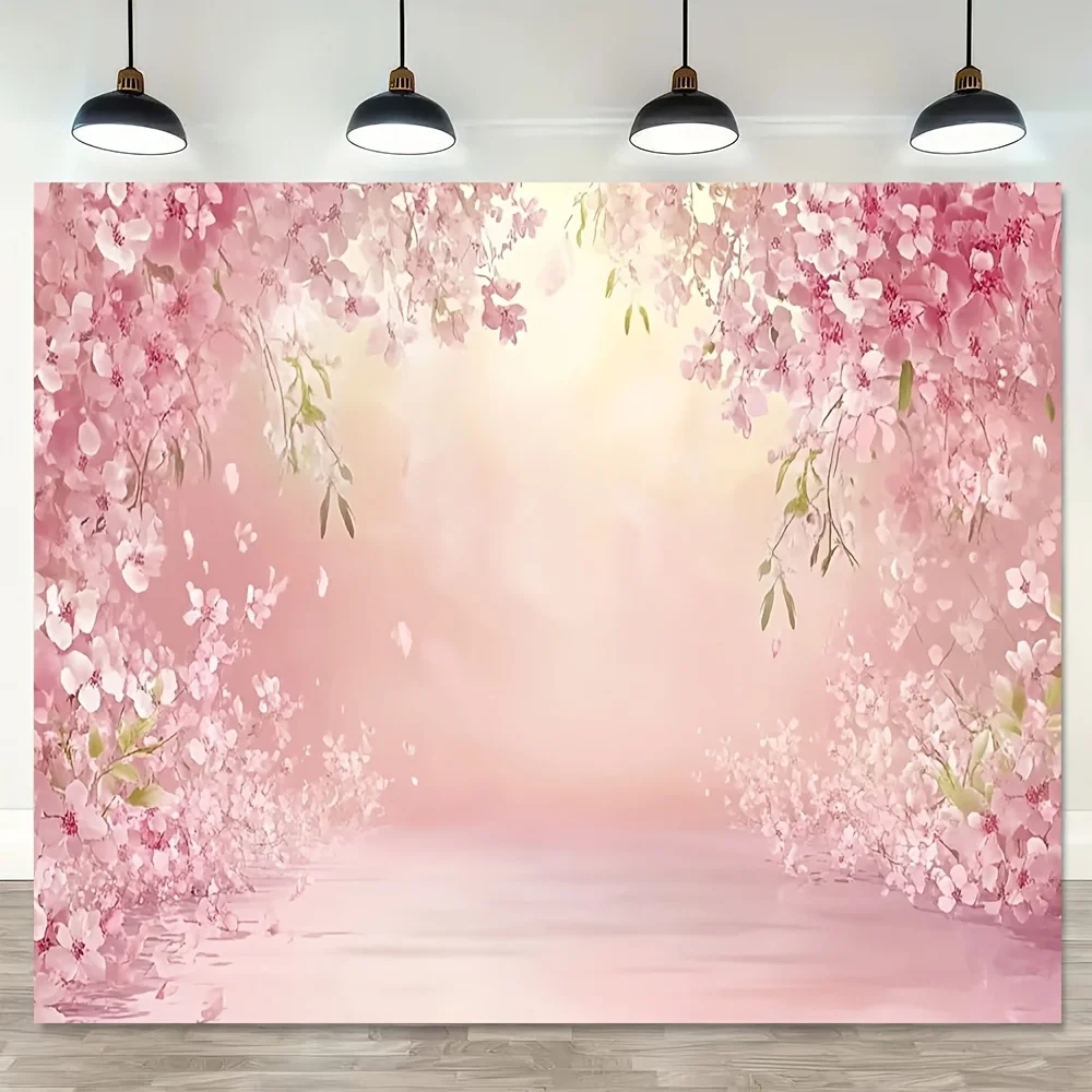 1pc classic polyester spring garden pink flower, versatile, suitable for home, room, wall, party decoration