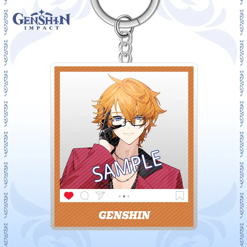 Anime Genshin Impact Kamisato Ayato Xiao Cosplay Through Card Key Chain Fashion Collection Acrylic Pendant  Ambitus