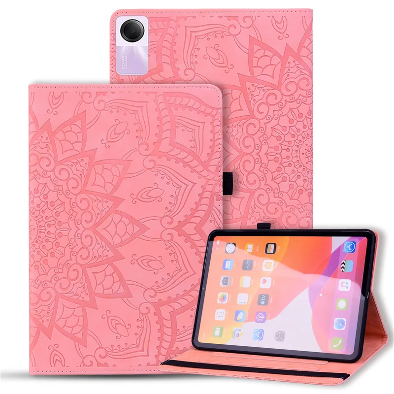 

Чехол Funda для Redmi Pad SE 2023 11 дюймов, чехол из искусственной кожи с тиснением в виде цветка, чехол-бумажник для Xiaomi Redmi Pad SE 11 дюймов, чехол для планшета