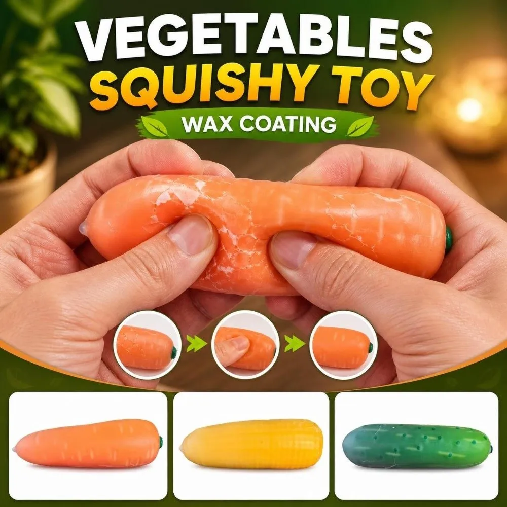 Wax Coating Carrot Squeeze Toys Sound Crispy Anxiety Relief Crunchy Vegetables Squishy Toy Hand Relax Kneading