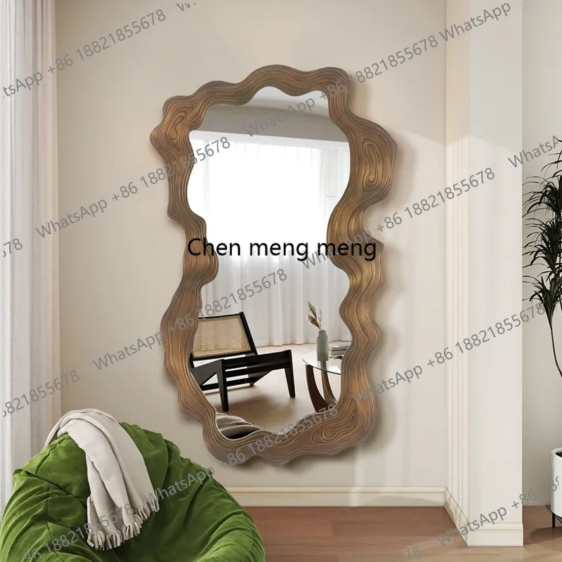 

Retro, full-body mirror home living room floor, special-shaped full-length mirror light luxury and high-end sense