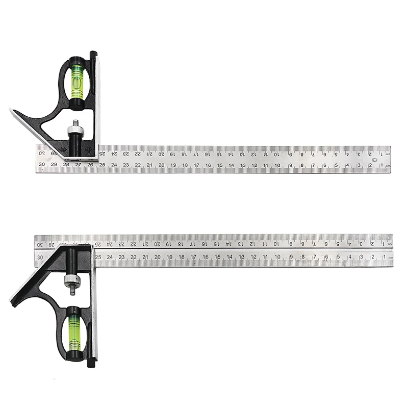 Angle Square Measuring Tools Set Precise Stainless Steel Aluminium Durable Adjustable Combination Spirit Level 12\