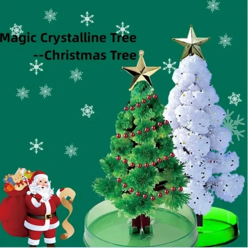 Magic Growing Christmas Tree Paper Crystal Trees Blossom Toys DIY Fun Xmas Gift for Adults Kids Home Festival Party Decor Props