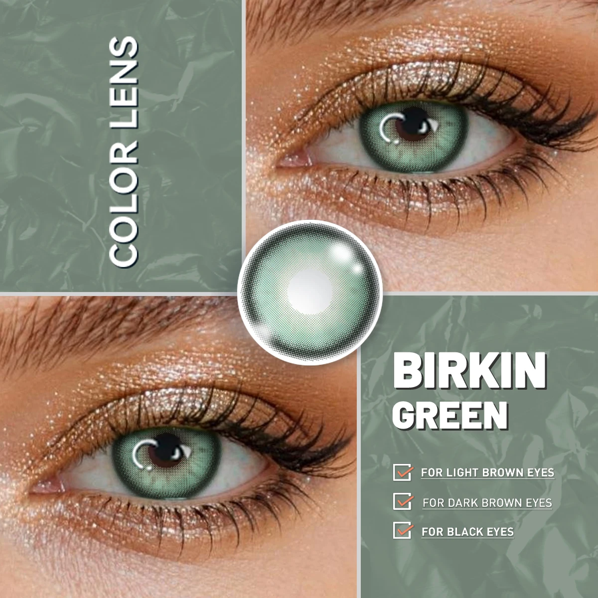 VISUASHOW natürliche schwarze farbige Kontaktlinsen 1 Paar 14,2 mm halbjährig weich für tägliches Augen Make-up – Detail 13