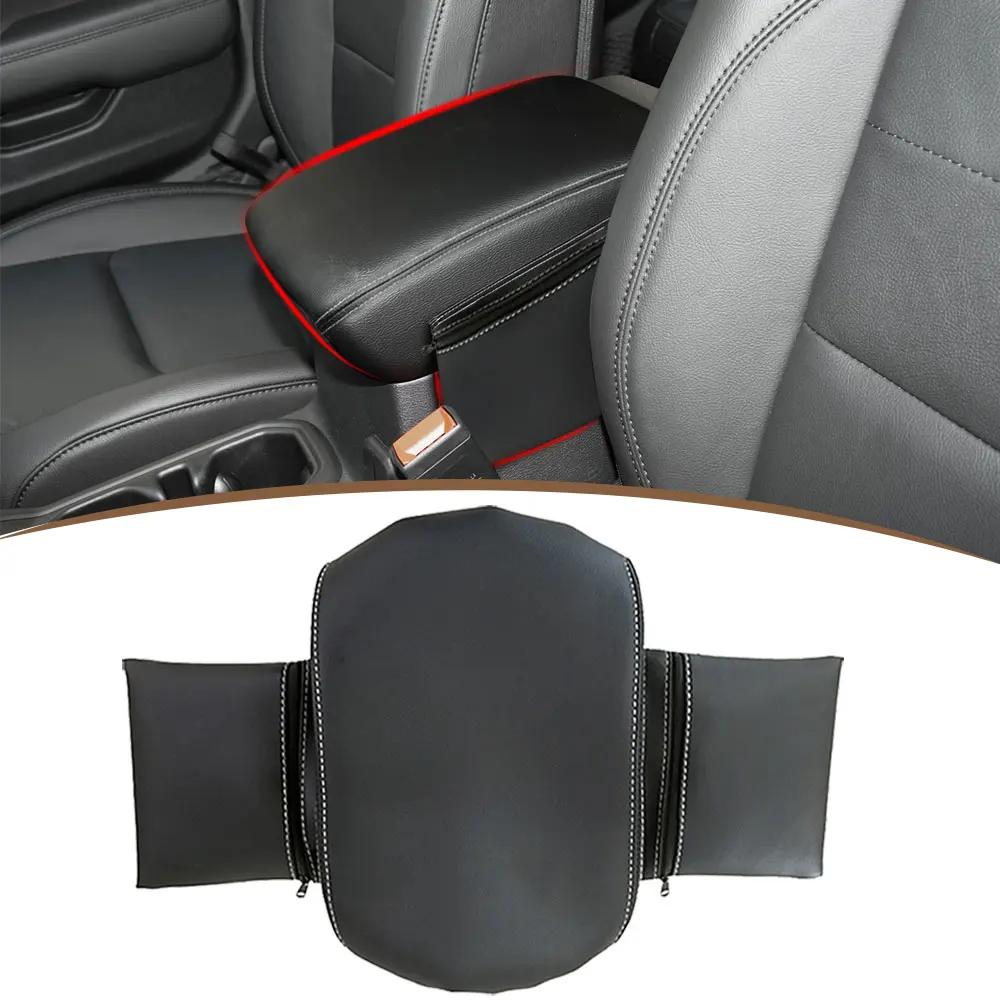 Leather Car Armrest Storage Box Cushion Protector Pad Cover For Jeep Wrangler JL JT Gladiator 2018 Up Interior Accessories