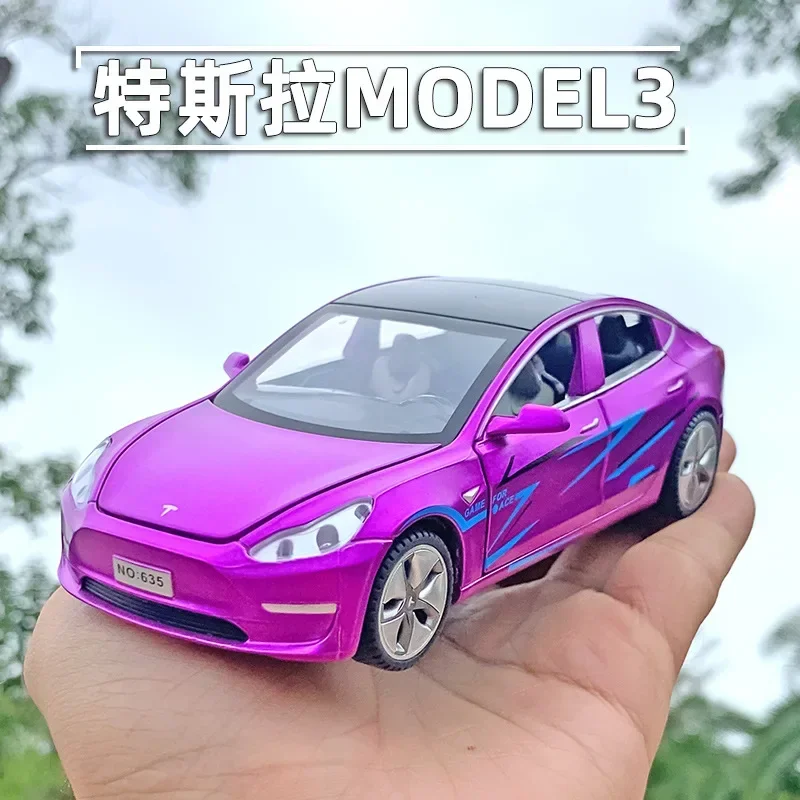 

1:32 Tesla MODEL 3, высокая имитация литья под давлением, модель автомобиля из металлического сплава, звуковой свет, автомобиль, коллекция подарков для детей E126Multi Do