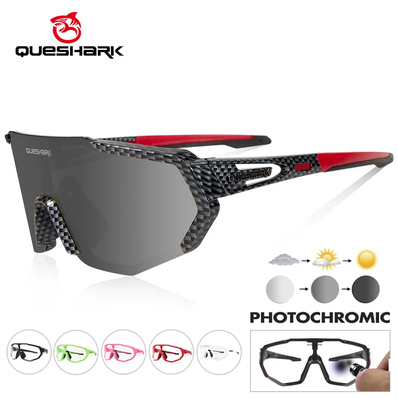 

QUESHARK мужские фотохромные поляризационные велосипедные очки MTB шоссейный велосипед спортивные очки женские велосипедные очки 6 линз/компл.
