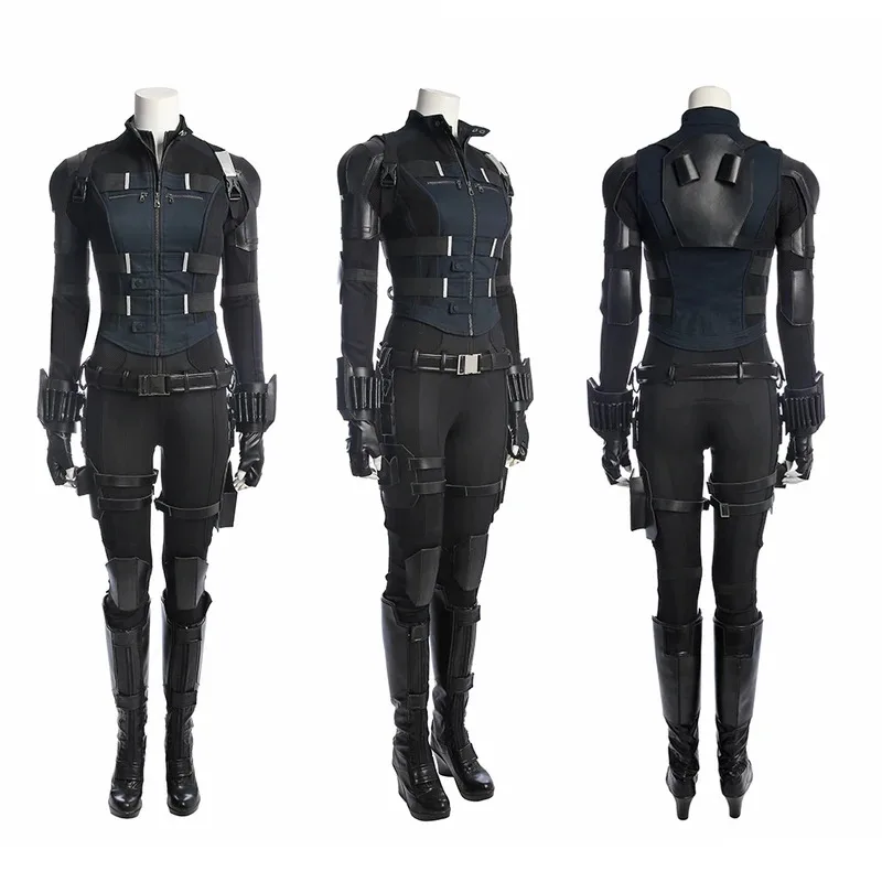 

Black Adult Natasha Cosplay Costume Vest Jumpsuit Accessories Female Outfit Full Set and Individual Items Are Sold Custom Size