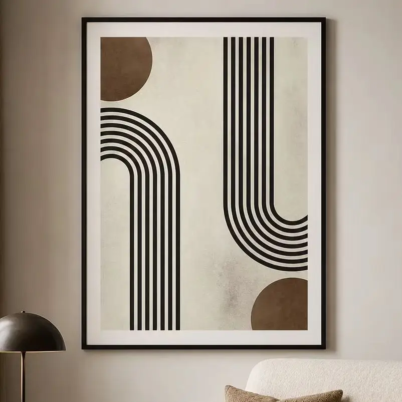 Broad Geometric Poster,Canvas Wall Print,Modern Art Illustration,High‑Grade Home Decoration Artwork for Bedroom,Living Room
