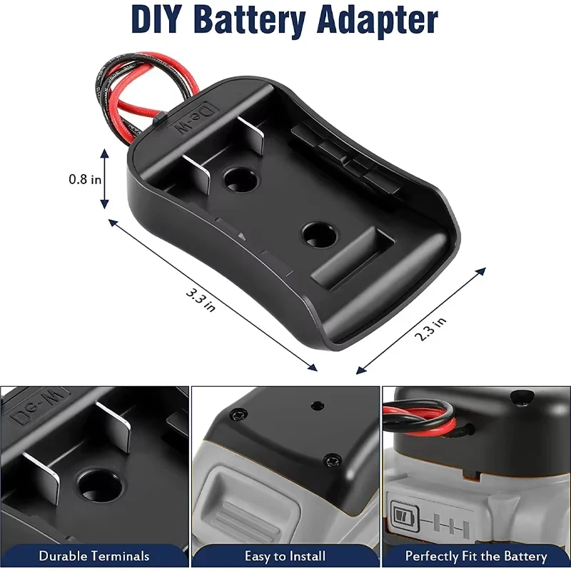 Adapter baterii do DeWALT 18V/20V, złącze zasilania z przewodami 14 AWG, adapter z konektorami, narzędzie, akcesoria DIY — zdjęcie 6