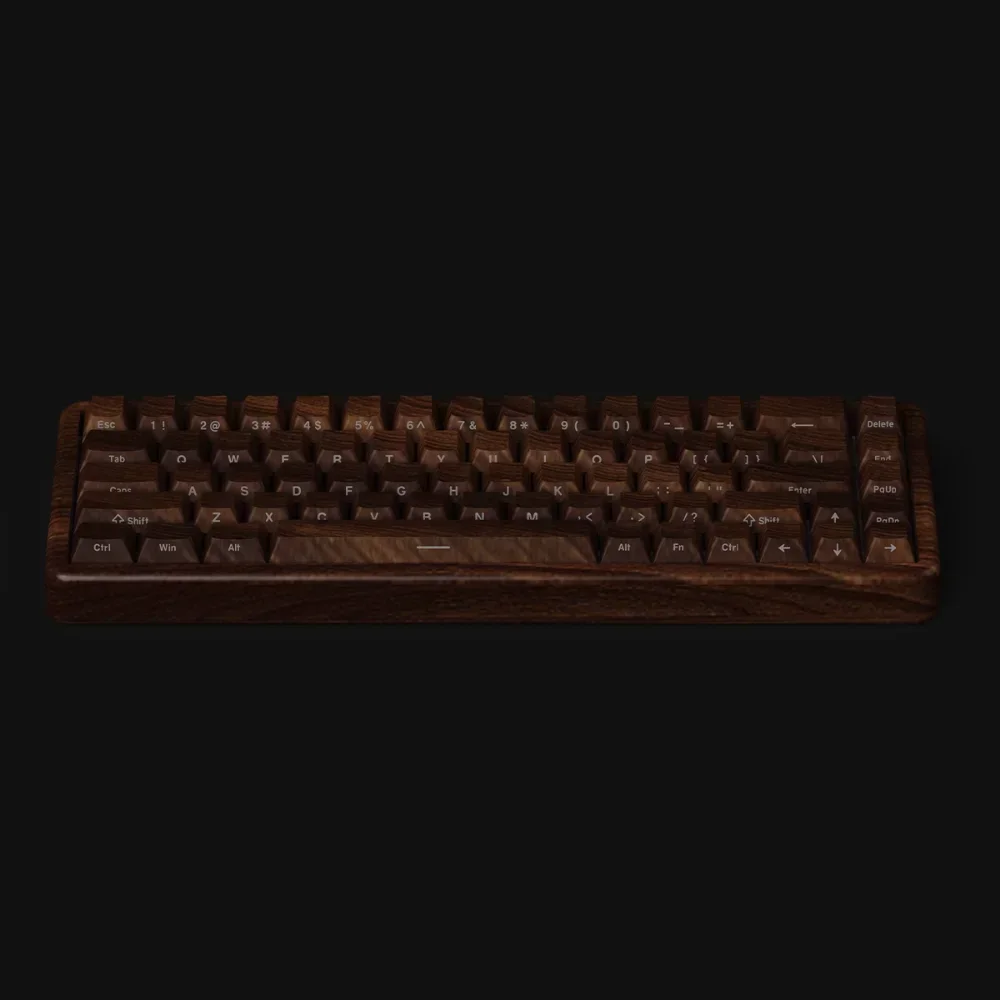 Keycap for Wooting 60/64/84/98/108 Mechanical Keyboard Walnut Side Carved Light Cherry PBT 126 Keys