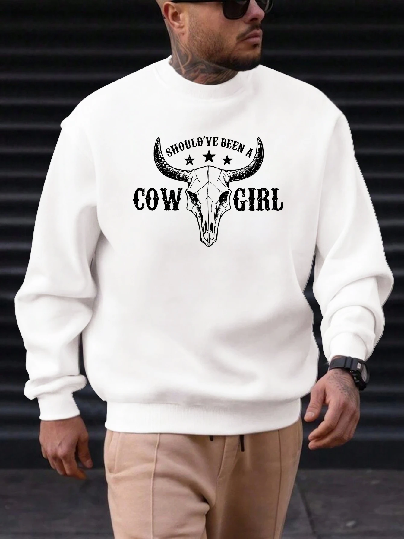 

Men's Cotton Crewneck Sweatshirt Graphic Printing 2025 New Trends Fashion Casual High Quality Top Clothing