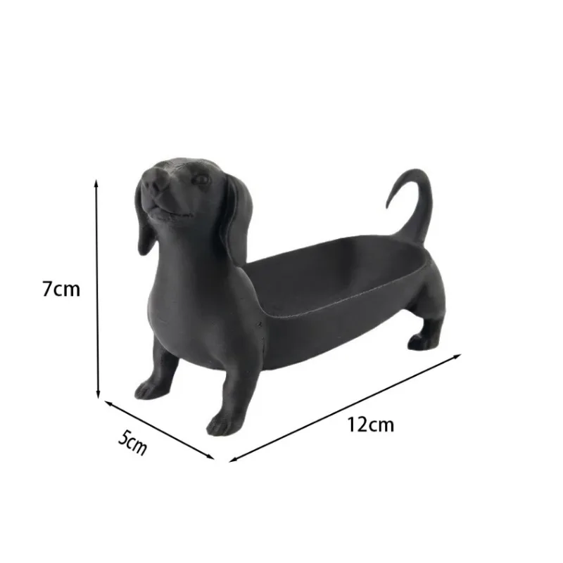 3D Printed Minimalist Style Dachshund Storage Tray, Cute Desk Ornament for Rings, Watches Bedroom Jewelry Holder Home Decor Gift