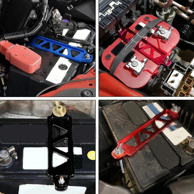 Battery Tie Down Bracket for Subaru Fasten Brace Aluminum Bars Universal Auto Battery Tie Down Mount Holder Bracket Brace