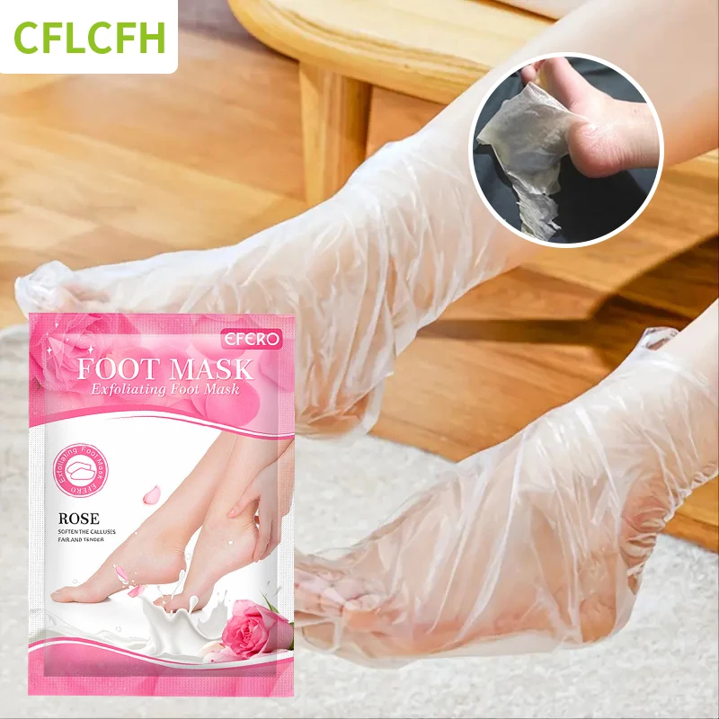 

Exfoliating Foot Mask Anti Drying Cracking Moisturizing Heel Peeling Spa Pedicure Rose Socks Dead Skin Remover Feet Scrub Mask