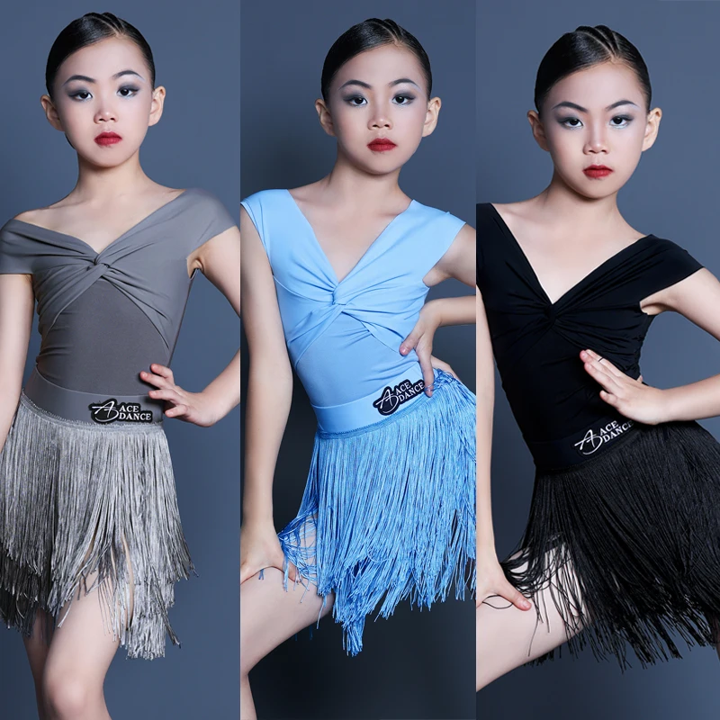 

Детская одежда для латинских танцев, платья с бахромой для латинских танцев чача для девочек, детский костюм для латинских танцев румбы XS10642