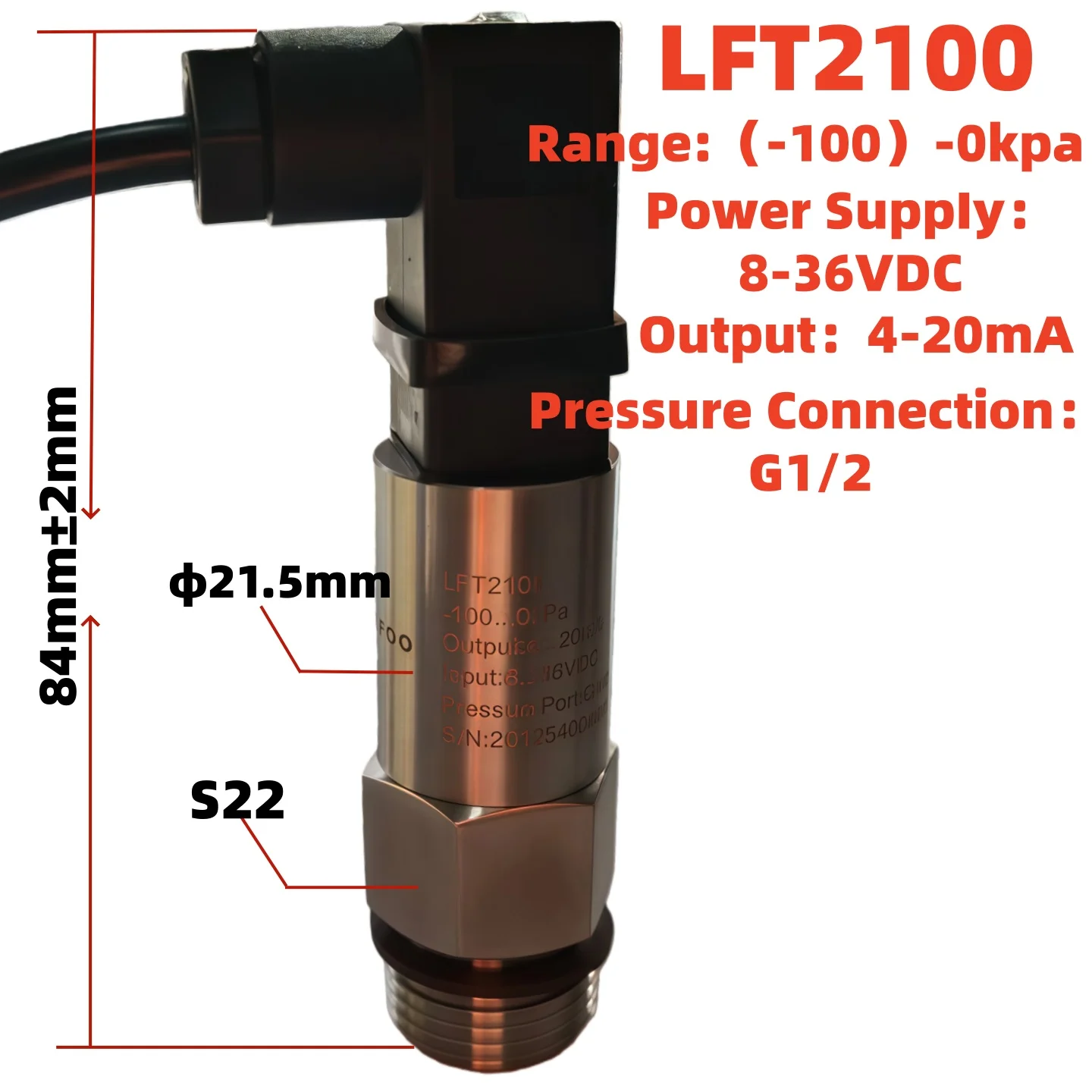 Variant: -100-0 KPA G1-2 20mA