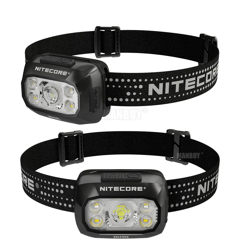 Wholesale Nitecore NU30 1500mAh Rechargeable Li-ion Battery 500LM White Light+ Red Light Headlamp Running Hiking Camping Outdoor