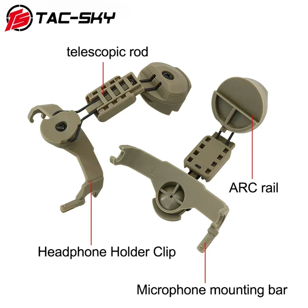 TS TAC-SKY arcops-core rail mount adapter compatible with Tactical Electronic Noise Canceling Headse for COMTA I II III XPI