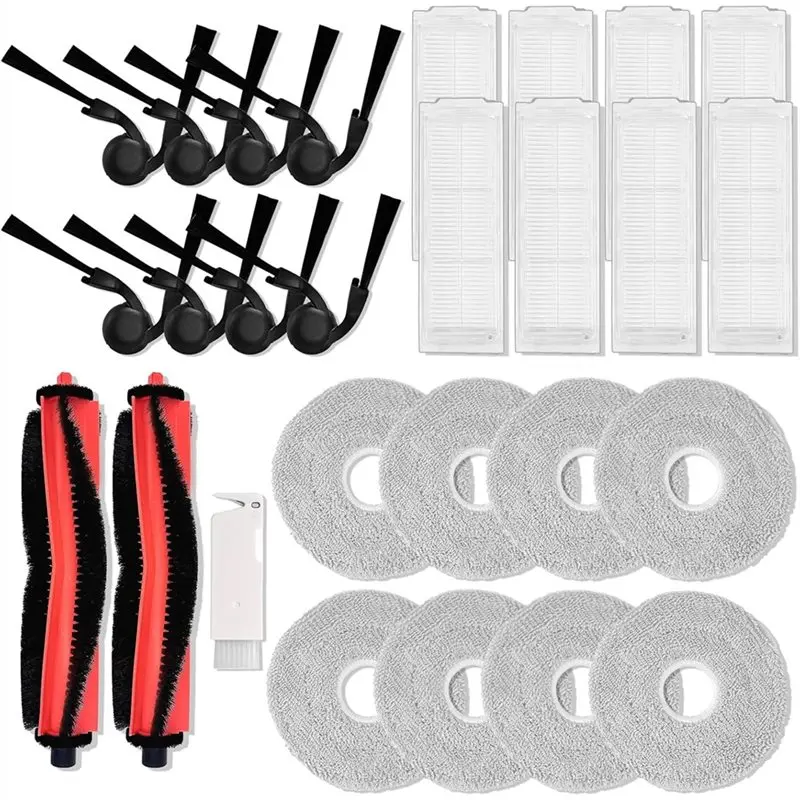 

【PARTY】Запасные части для робота-пылесоса Xiaomi S40 Pro: Комплект аксессуаров OV71GL — основная щетка, боковая щетка, HEPA-фильтр и салфетка для влажной уборки