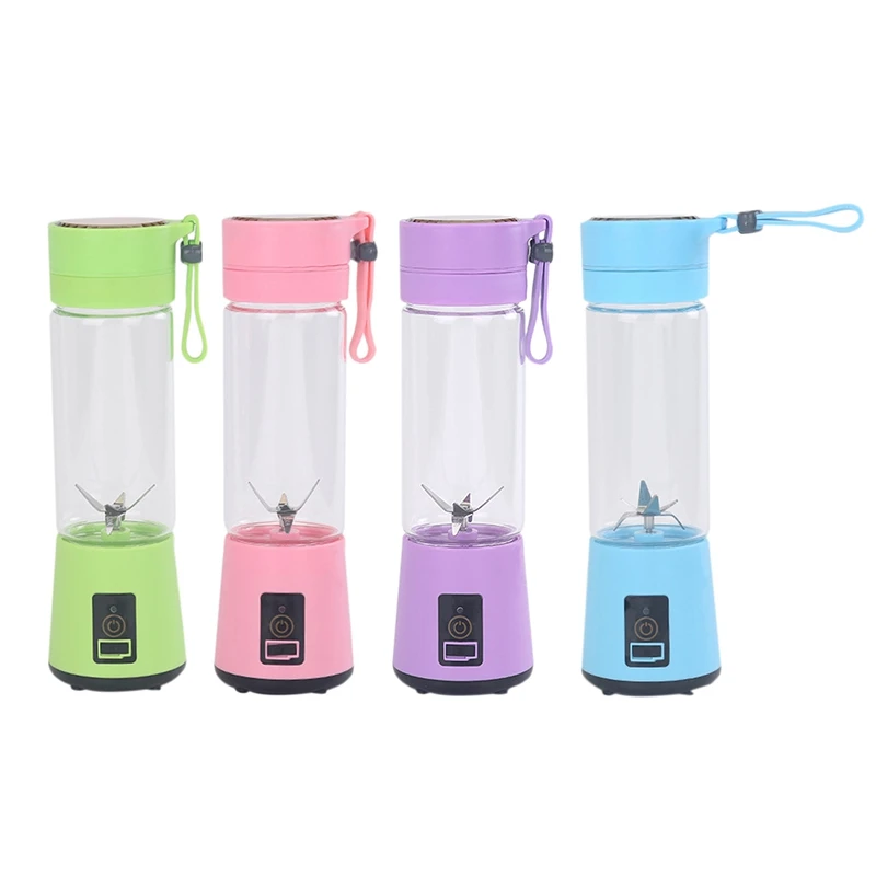 420Ml Portable Juicer Glass Bottle Juicer USB Rechargeable 6 Blades Juicer Smoothie Blender Machine Mixer Mini Juice Cup