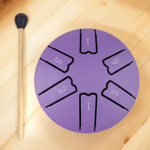 Steel Tongue Drum 3 Inches 6 Notes Yoga Meditation Rain Drum Mini Handpan Drum with Drumstick Percussion Musical Instruments