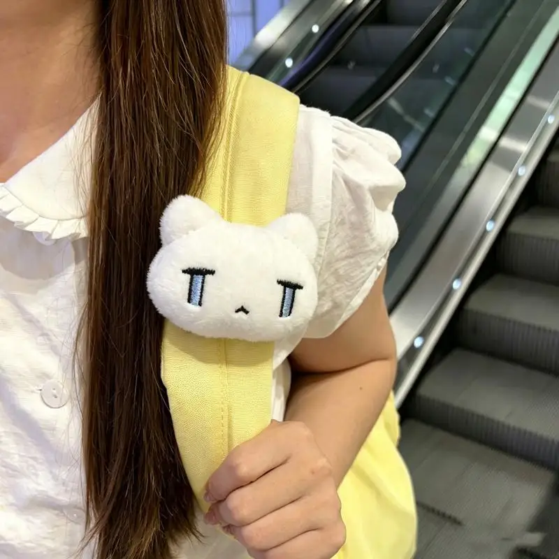~New! 1/2Pcs Charming Cat Backpack Strap Accessory Plush Bag Clips Adorable Soft Stuffed Cat Decor For School Bag