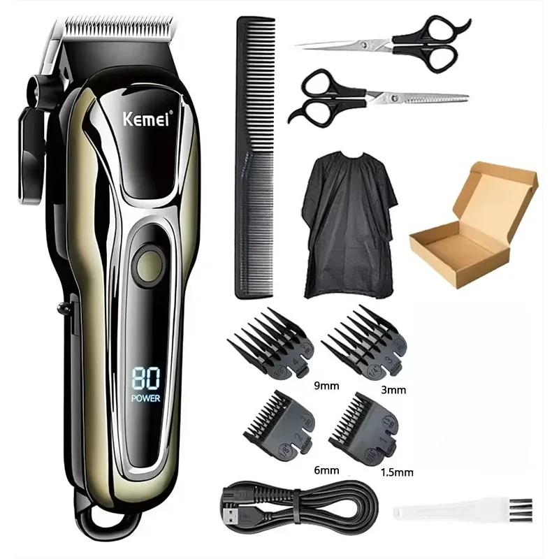 Kemei PG1990A Oplaadbare Tondeuse of Limietkammen Professionele Draadloze Mannen Tondeuse Heren Haar Snijmachine Kapper
