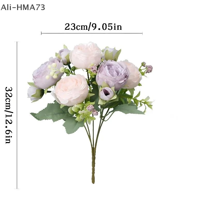 1 buquê de flores artificiais falsas para vasos, 32cm de comprimento, flores para festa de casamento, casa, jardim, acessórios de decoração