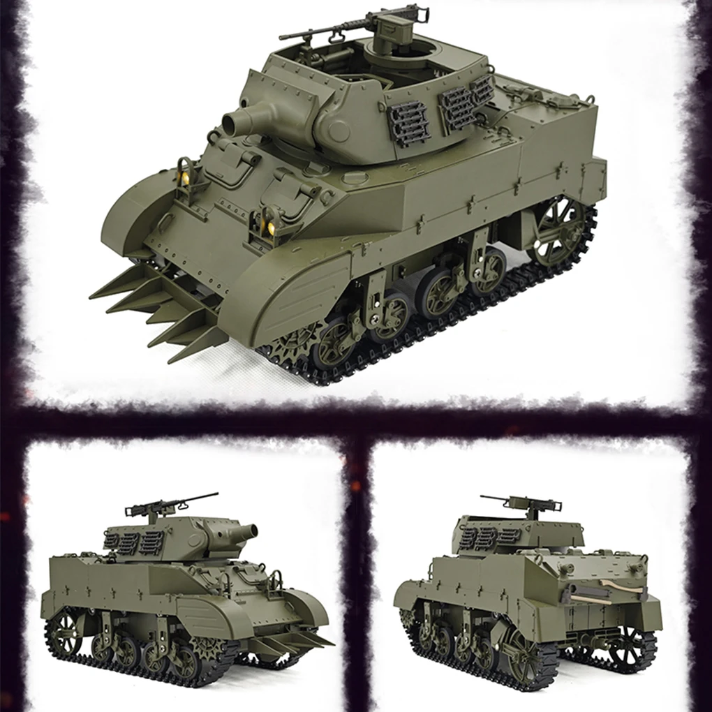 1/16 Amerykański czołg artylerii samobieżnej M8, zdalnie sterowany czołg obracany o 360 stopni, czołg z czasów II wojny światowej, elektryczny czołg RC z funkcją dymu, model zabawki