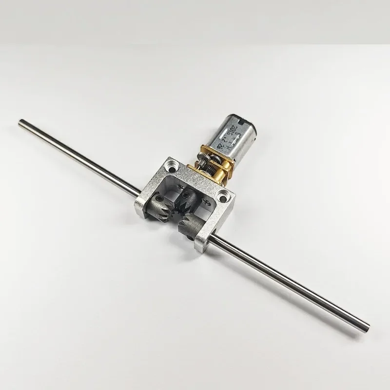 For N20 Motor 90 Degree Bevel Gearbox 1:1 Ratio T Commutator Power Transmission Box with 2mm 3mm Shaft Rear Axle Drive Unit