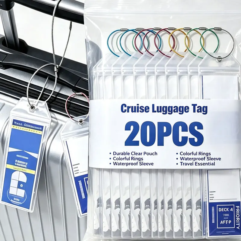 2026 New PVC Soft Rubber Plastic Luggage Tag Waterproof Luggage Tags Travel Tag Card Cover Ship Tags