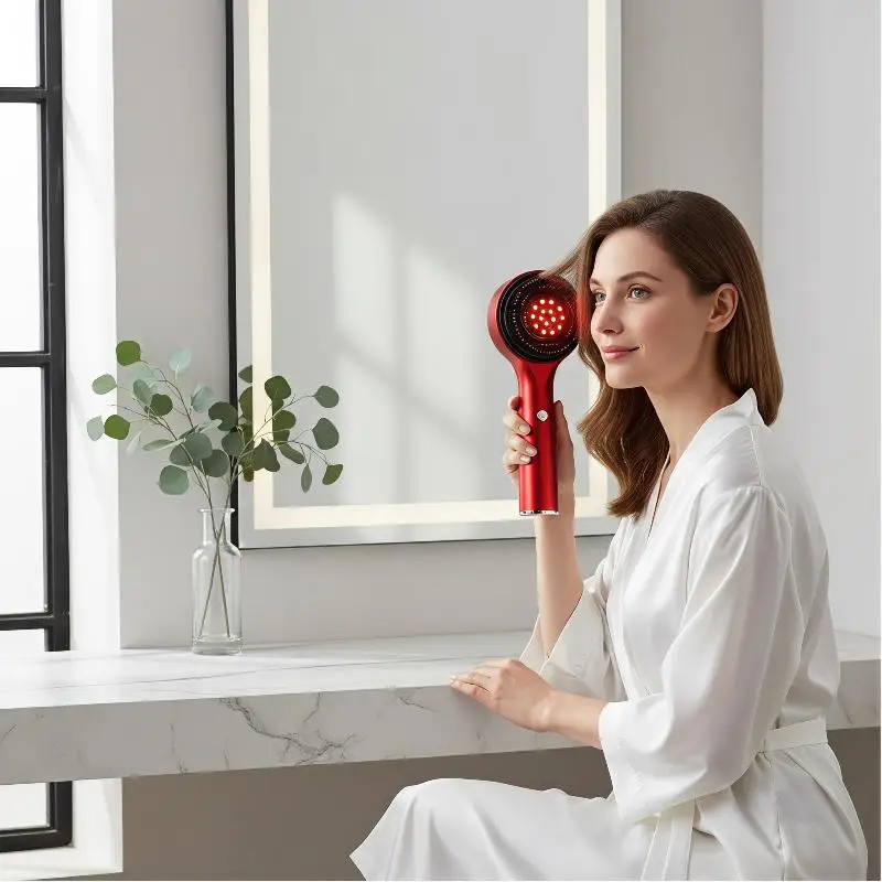 Electric Head Massage Comb Rechargeable 630nm Red Light Scalp Massager Perfect for Travel Home Self Care Routine