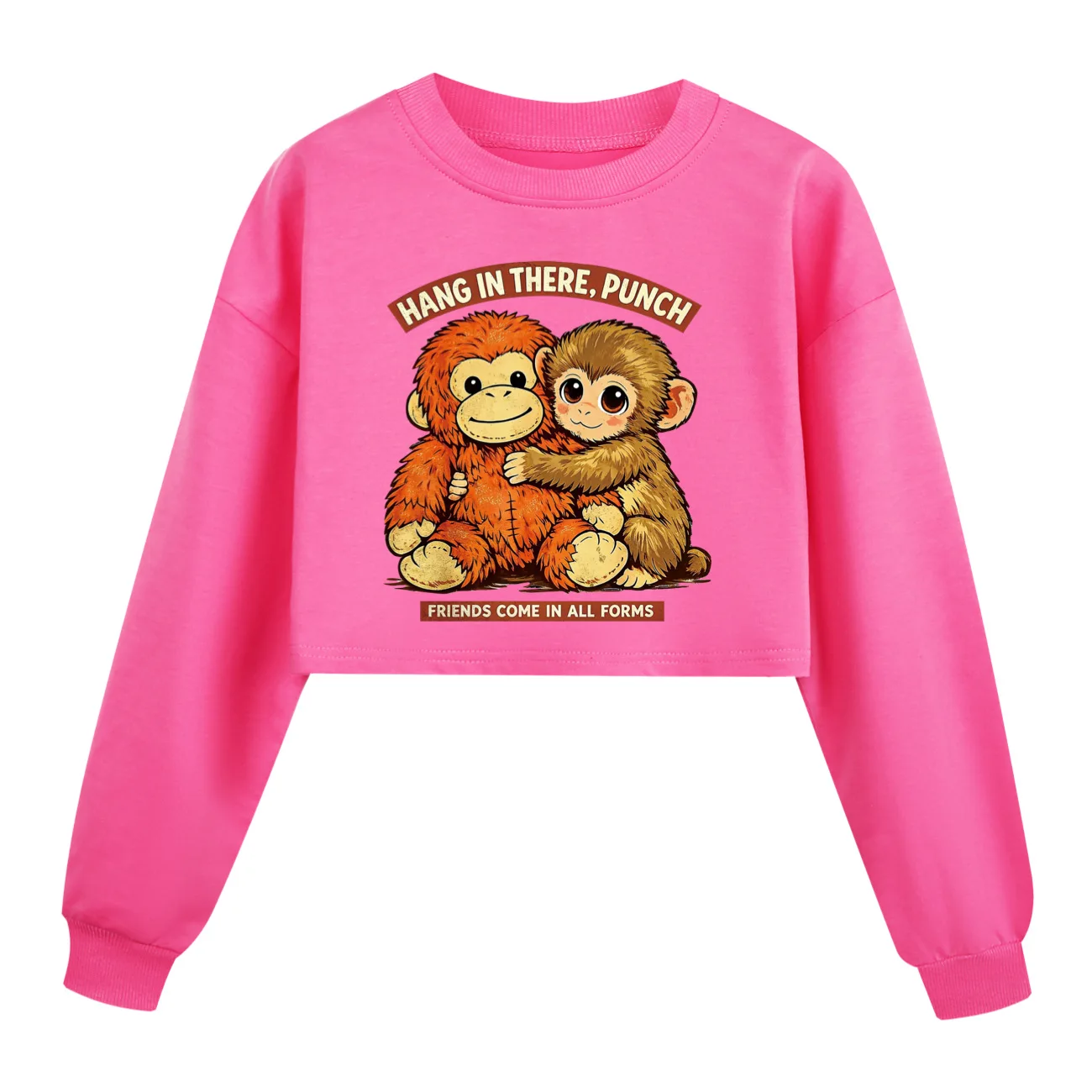 Punch Monkey Children's Hoodie Sweatshirt Cartoon Print Funny Top Casual Pullover for Boys & Girls Spring Fashion Kids' Clothing