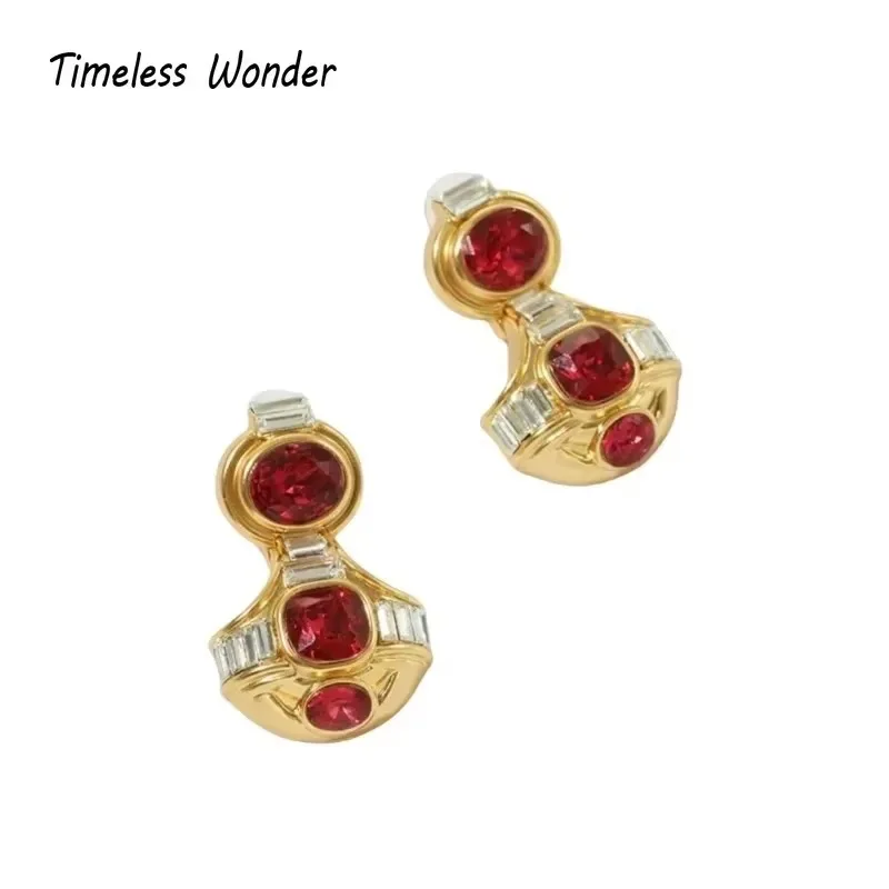 Timeless Wonder Fancy Zircon Geo Statement Necklace for Women Designer Jewelry Trendy Rare Top Luxury Bride Gift Set New 6664