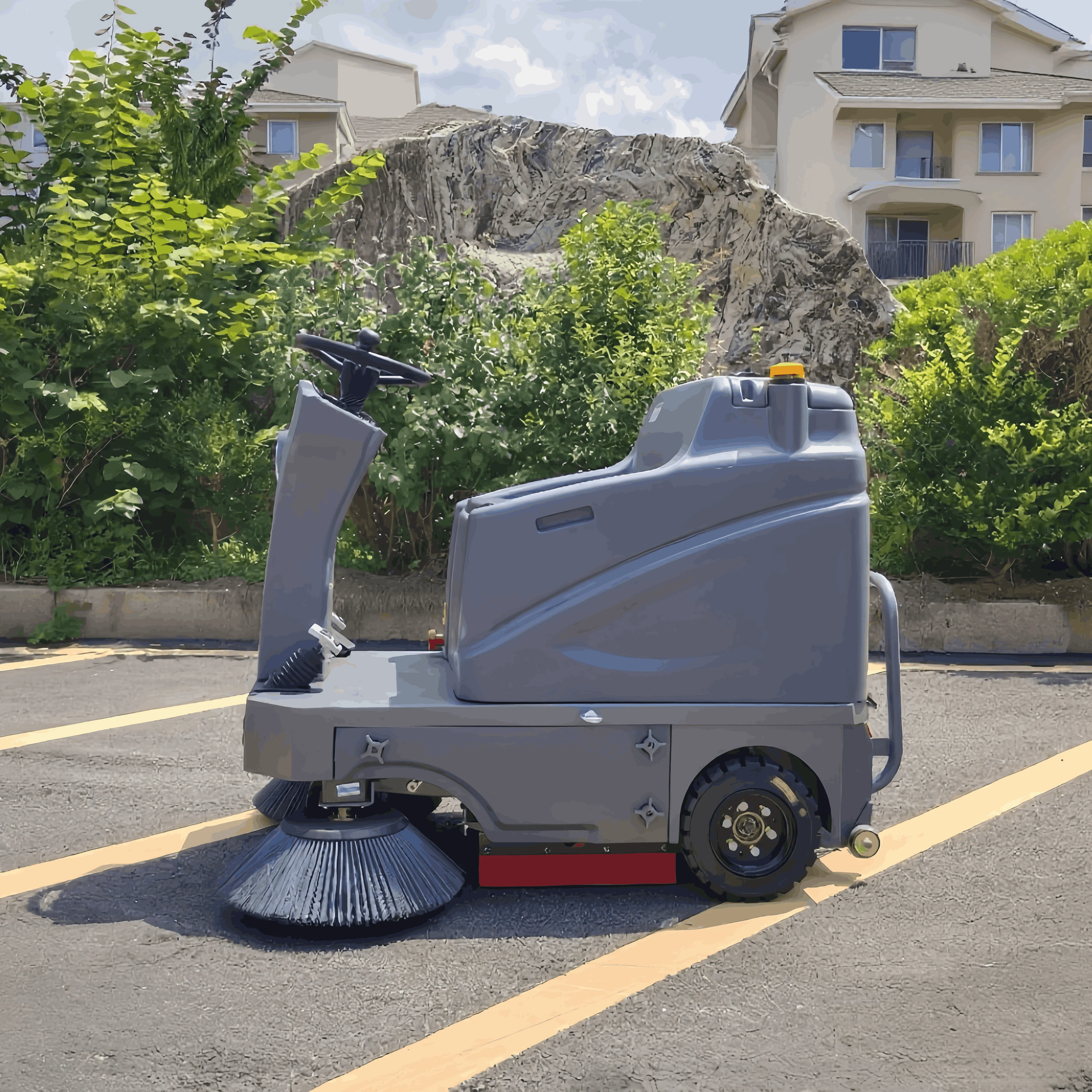 48V Mini Electric Ride-On Floor Sweeper, for Home Farm Courtyard Road Sweeping, AliExpress Hot Sale