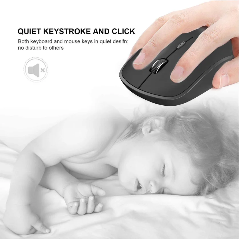 Rechargeable Keyboard Mouse,Wireless Keyboard And Mouse set,2.4G Scissor Port Less Noisy Design Suitable For Home Office/library