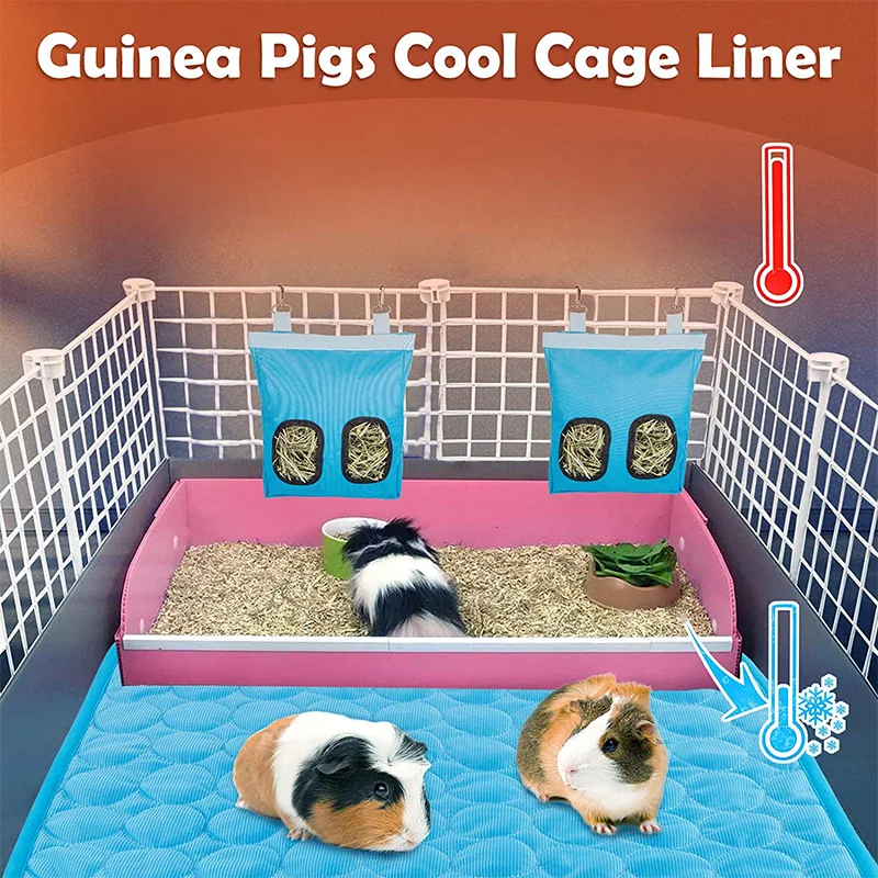 Meerschweinchen-Käfigin-Einlagen, Sommer-Kühlmatte für kleine Tiere, atmungsaktives Hamster-Pipi-Pad für Kaninchenkäfig, Chinchilla, Igel, Haustierartikel – Detail 7