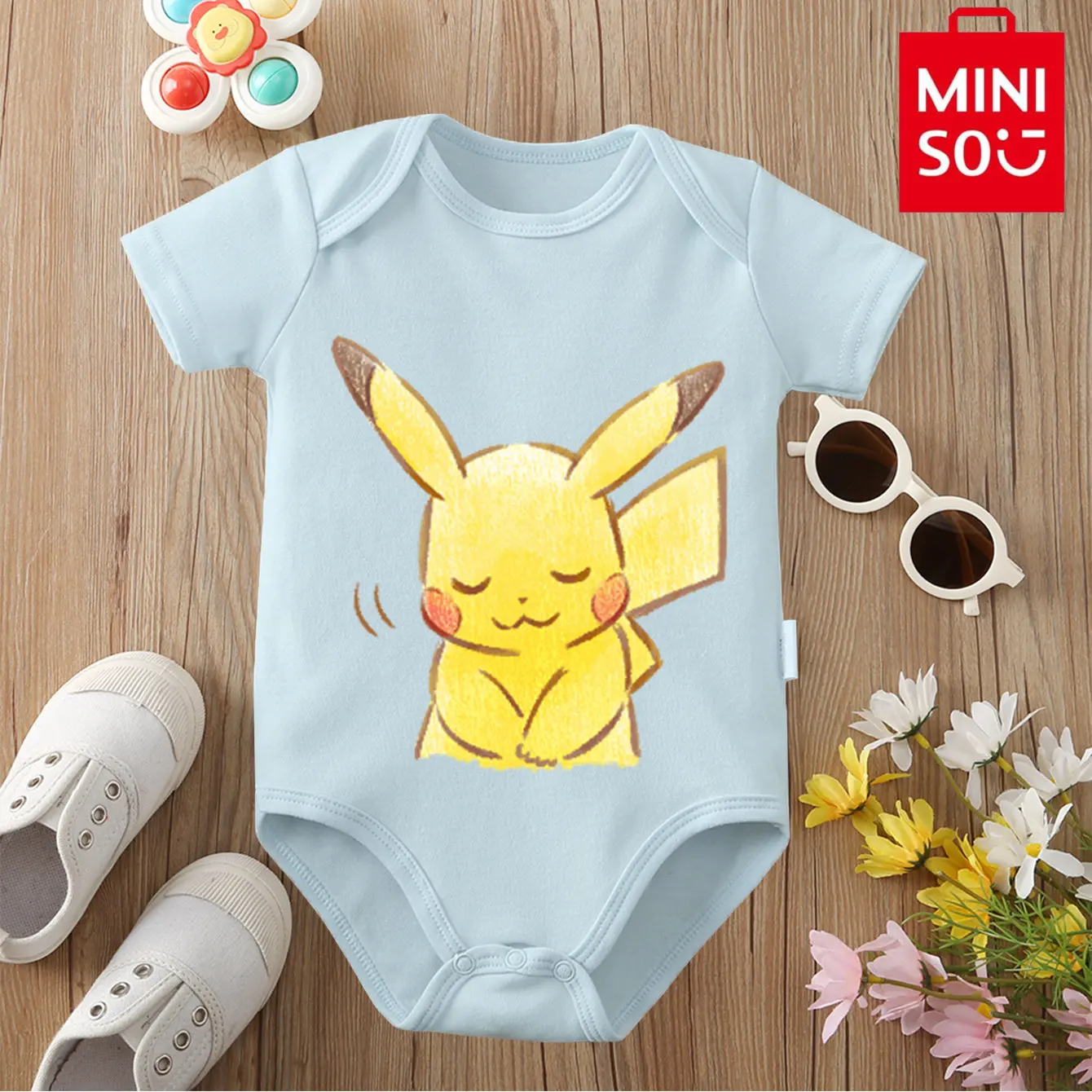 MINISO بوكيمون/السنجاب 100% قطن ارتداءها طفل لينة لطيف الملابس هدية للطفل نيسيي بذلة لحديثي الولادة 0 إلى 12 شهرا