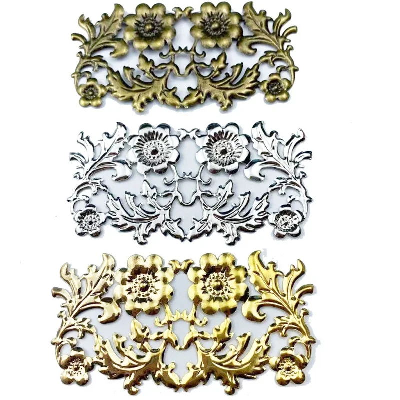 

50 шт. металлический полый прямоугольный цветок пленка Бисер для шитья Косплей Костюм древняя невеста волосы головной убор сумка Украшение для одежды