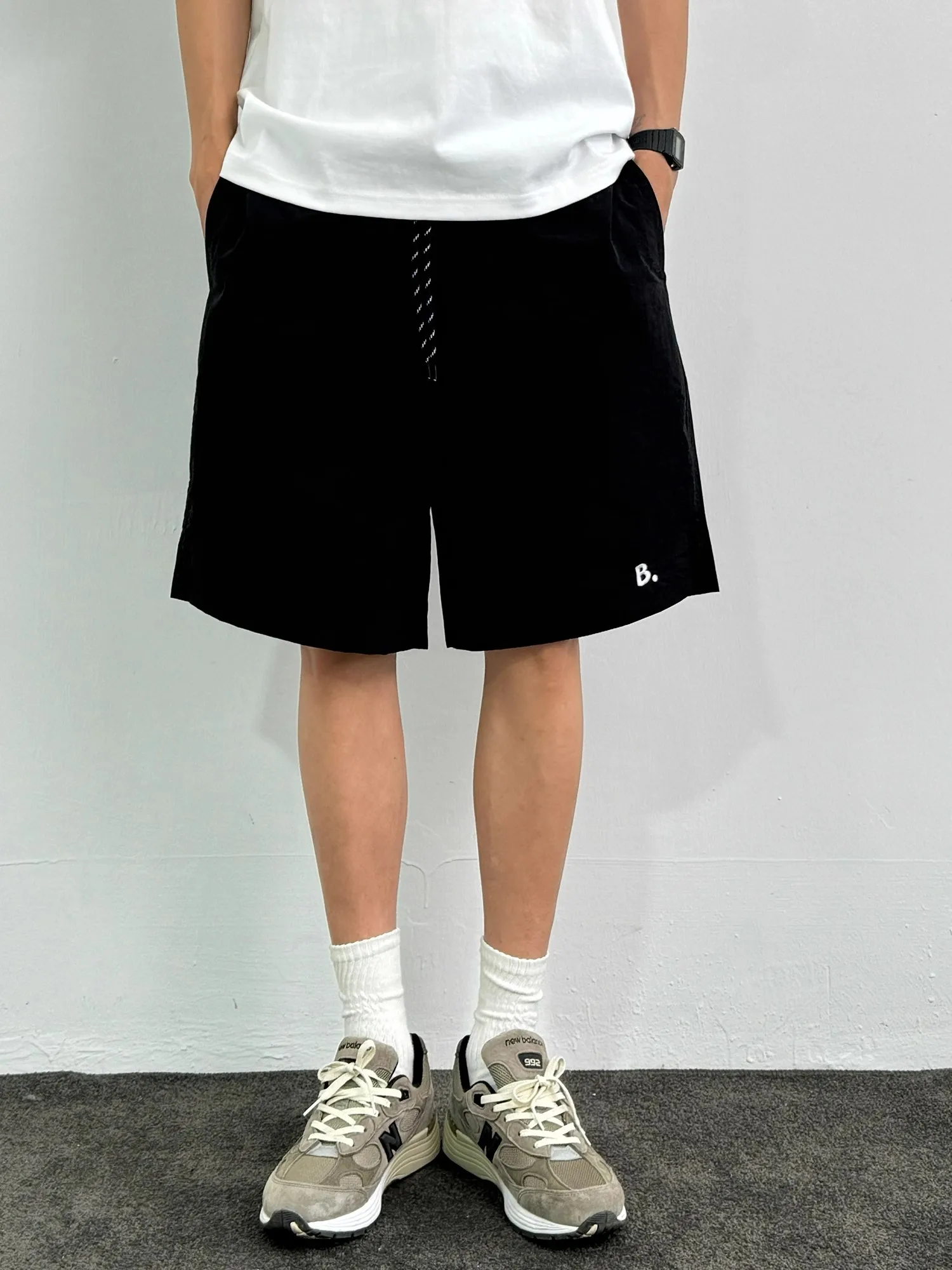 

Lightweight Breathable Qui Dry Color Sports orts Men Women Summer Outdoor Casual Embroidery Five-Quarter Pants