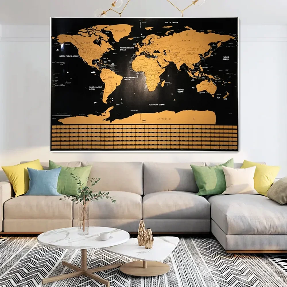 

Deluxe Scratch Off Maps | Travel Maps To Track Travels | Global Maps For Room & Office Decor | Travel Journal Poster as Gifts